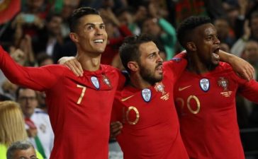 Cristiano Ronaldo, Bernardo Silva e Nélson Semedo no Portugal-Suíça: Liga das Nações 2019
