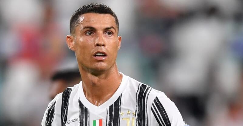 Cristiano Ronaldo na partida da Juventus com o Lyon