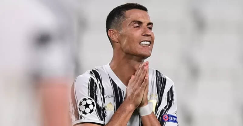 Cristiano Ronaldo ao falhar uma oportunidade pela Juventus