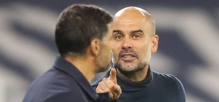 Pep Guardiola e Sérgio Conceição trocam palavras acesas no Manchester City-FC Porto