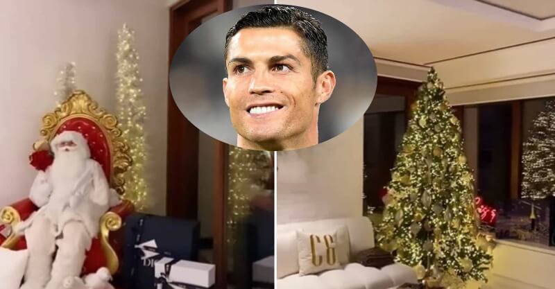 Decorações de Natal na casa de Cristiano Ronaldo