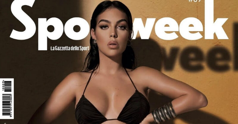 Georgina Rodríguez posa para a revista semanal da Gazzetta dello Sport