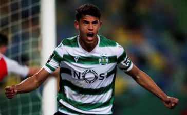 Matheus Nunes festeja golo da vitória do Sporting sobre o SC Braga