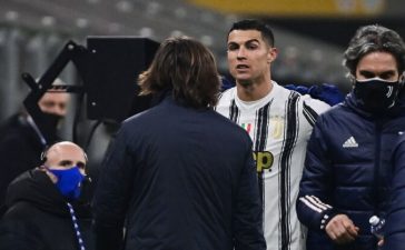 Cristiano Ronaldo substituído no Inter-Juventus