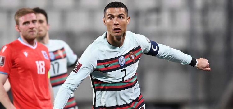 Cristiano Ronaldo após marcar ao Luxemburgo