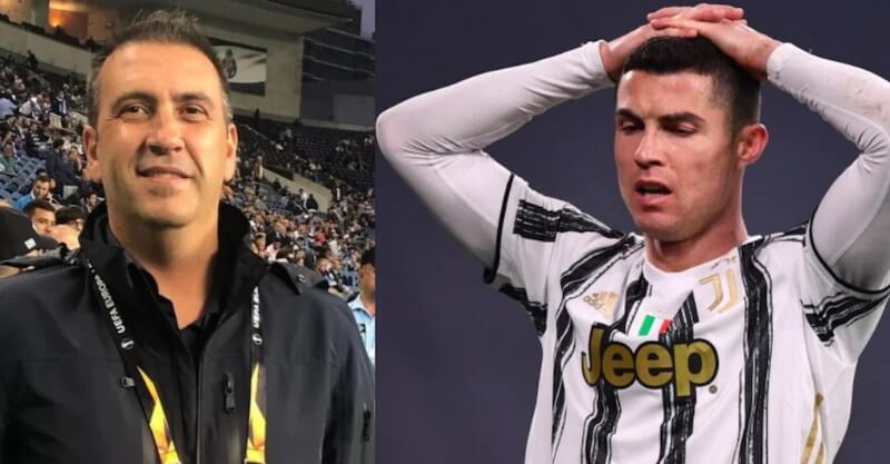 Cristiano Ronaldo e Fernando Saul, speaker e oficial de ligação dos adeptos do FC Porto