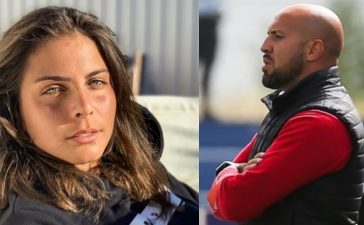 Sofia Oliveira, comentadora e analista do Canal 11, e Zé Augusto, treinador da equipa sub-23 do Leixões