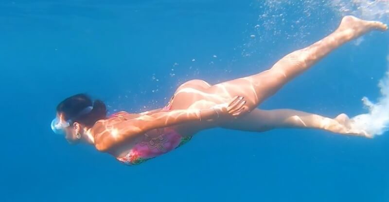 Georgina Rodríguez em mergulho nas férias em Maiorca