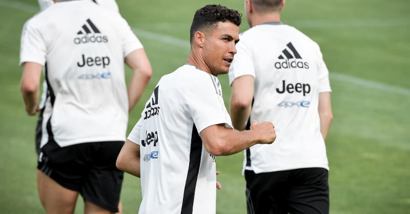 Cristiano Ronaldo no treino da Juventus