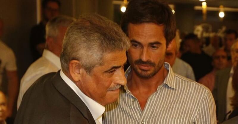 Luís Filipe Vieira, presidente do Benfica, e o filho Tiago Vieira