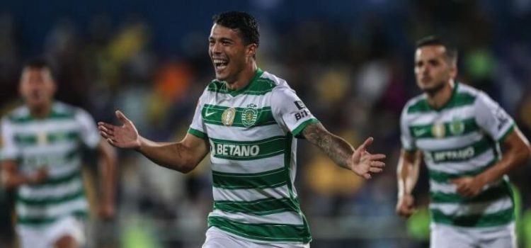 Pedro Porro festeja golo no Estoril-Sporting