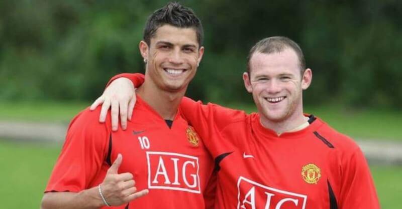 Cristiano Ronaldo e Wayne Rooney, na primeira passagem do português pelo Manchester United
