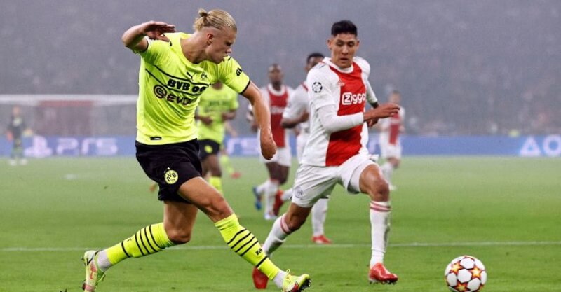 Erling Haaland no Ajax-Dortmund