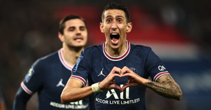 Di maría marca o golo da vitória do PSG sobre o Lille