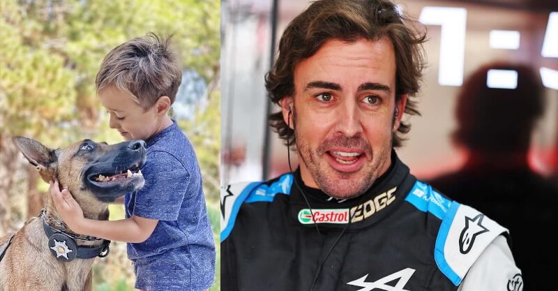 Fernando Alonso e o filho