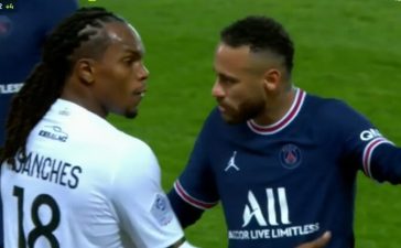 Interação entre Renato Sanches e Neymar no PSG-Lille