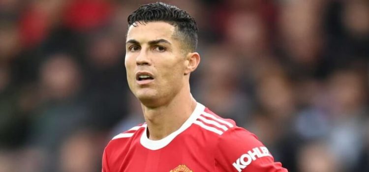 Cristiano Ronaldo desanimado no Manchester United-Everton