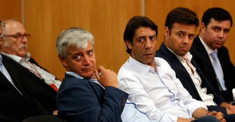 Rui Costa, presidente do Benfica, e Domingos Soares de Oliveira, administrador da SAD dos encarnados