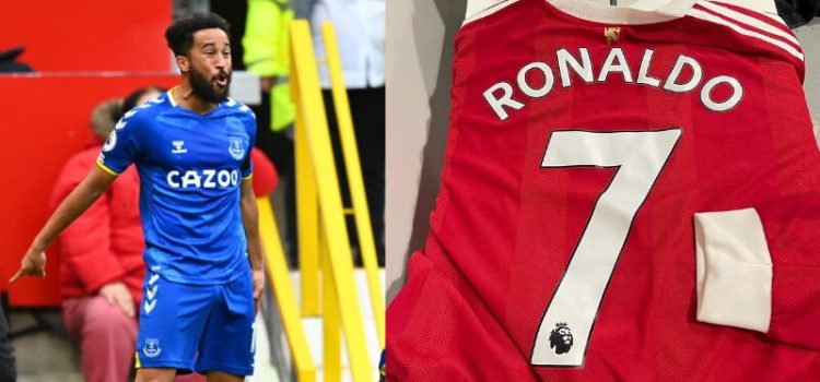 Andros Townsend ganha camisola de Cristiano Ronaldo após o Manchester United-Everton