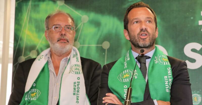 Rogério Alves, presidente da Mesa de Assembleia Geral do Sporting, e Frederico Varandas, presidente do Sporting