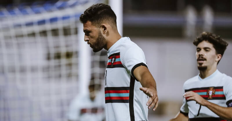 Gonçalo Ramos e Vitinha na vitória de Portugal sub-21 frente ao Chipre