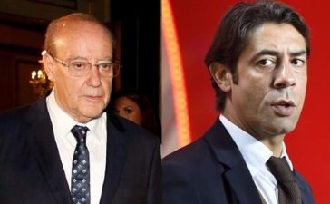 Pinto da Costa, presidente do FC Porto, e Rui Costa, presidente do Benfica