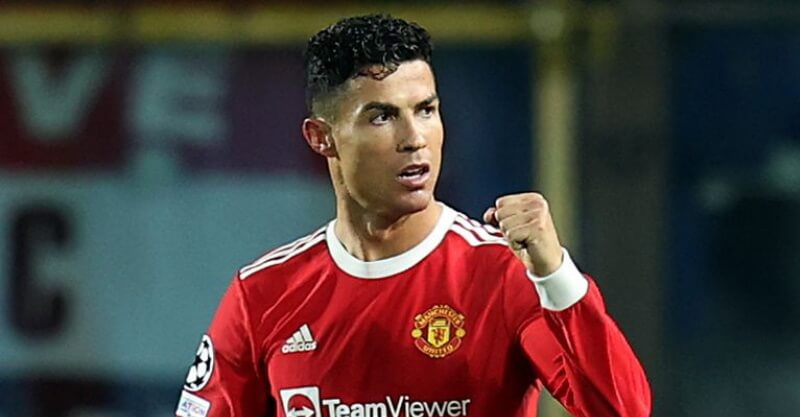 Cristiano Ronaldo festeja golo no Atalanta-Manchester United