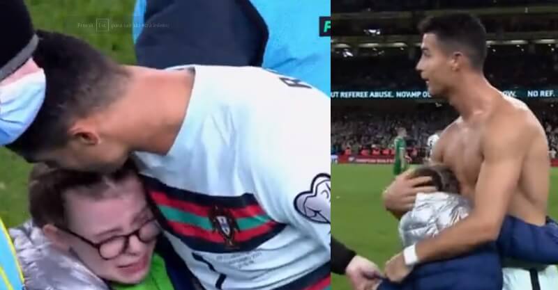 Cristiano Ronaldo oferece camisola a criança que invadiu o República da Irlanda-Portugal