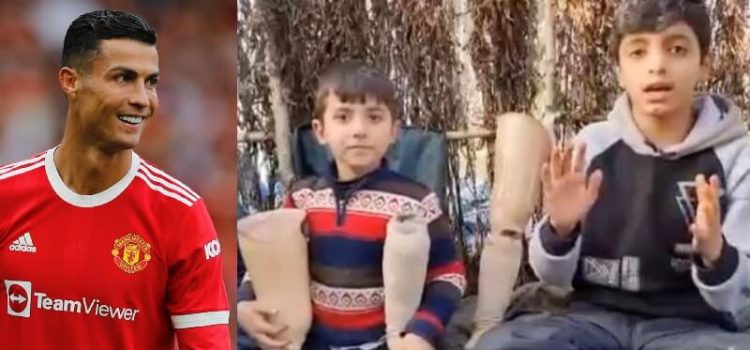 Cristiano Ronaldo e crianças do Curdistão que precisam de ajuda