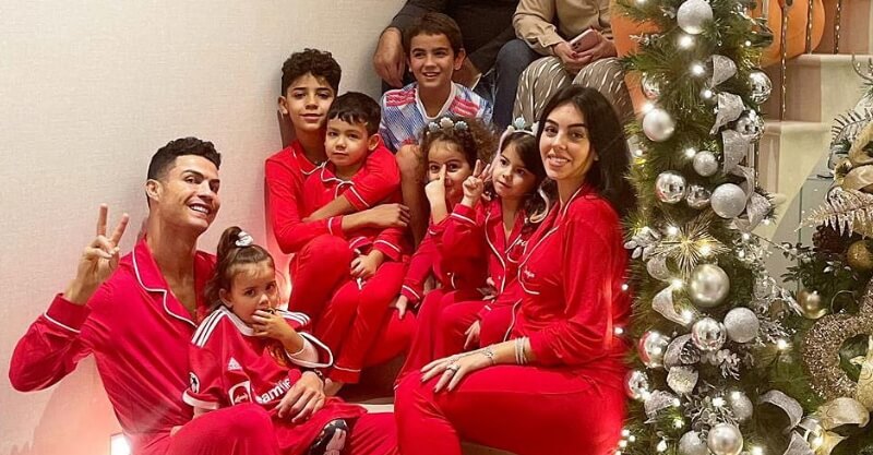 Cristiano Ronaldo e a família no Natal