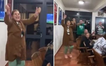 Dolores Aveiro festeja triunfo do Sporting na Taça da Liga