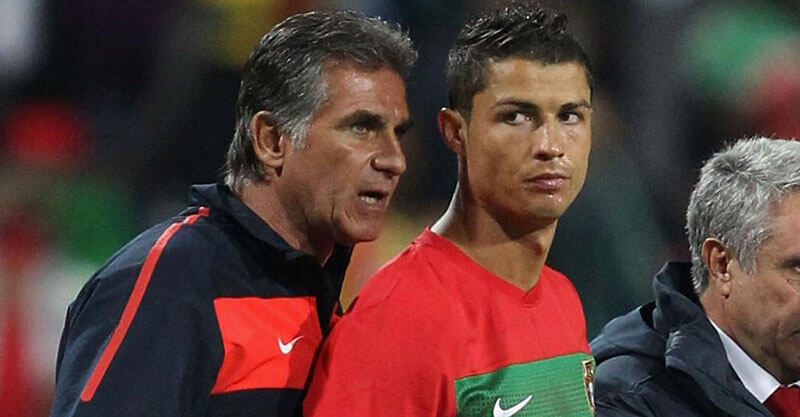 Cristiano Ronaldo e Carlos Queiroz na Seleção Nacional