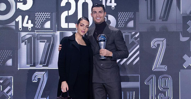 Cristiano Ronaldo e Georgina Rodríguez na distinção da gala dos prémios The Best