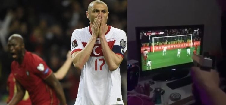 Adepto turco desespera com o penalti falhado no Portugal-Turquia