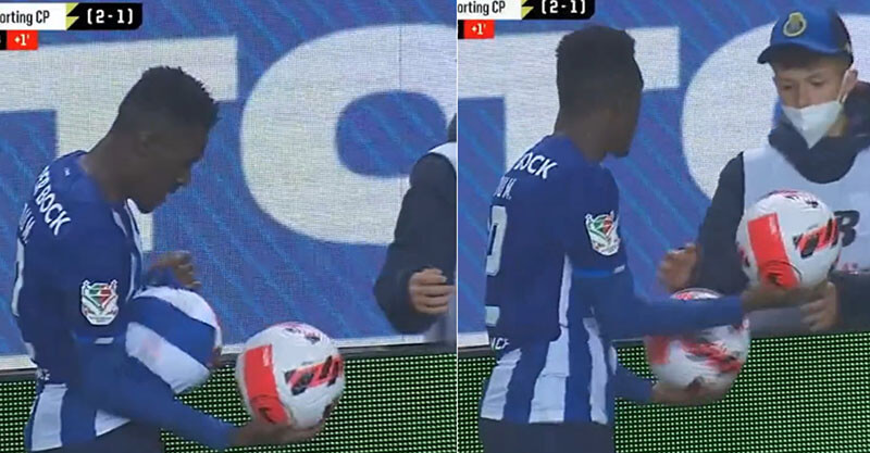 Zaidu no lançamento de linha lateral no FC Porto-Sporting