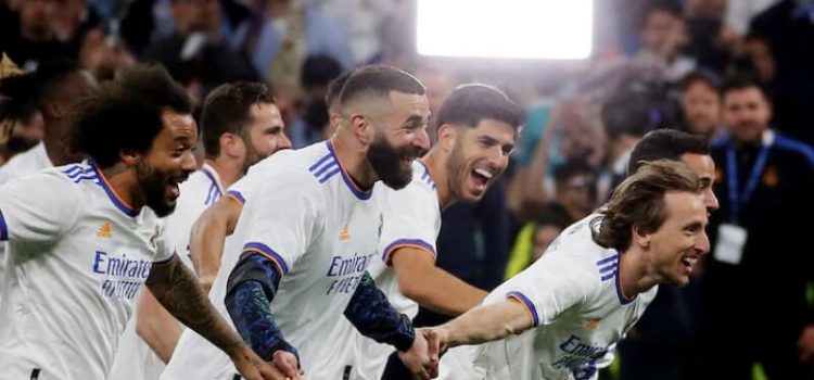 Jogadores do Real Madrid festejam conquista da 14ª Liga dos Campeões