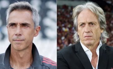 Paulo Sousa, treinador do Flamengo, e Jorge Jesus