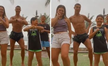 Cristiano Ronaldo a dançar com filhos e sobrinhos