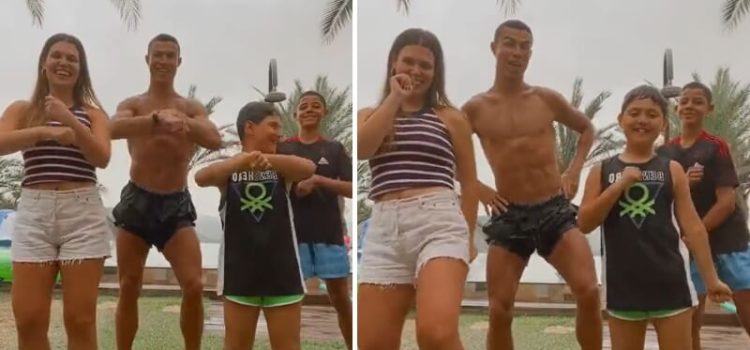 Cristiano Ronaldo a dançar com filhos e sobrinhos