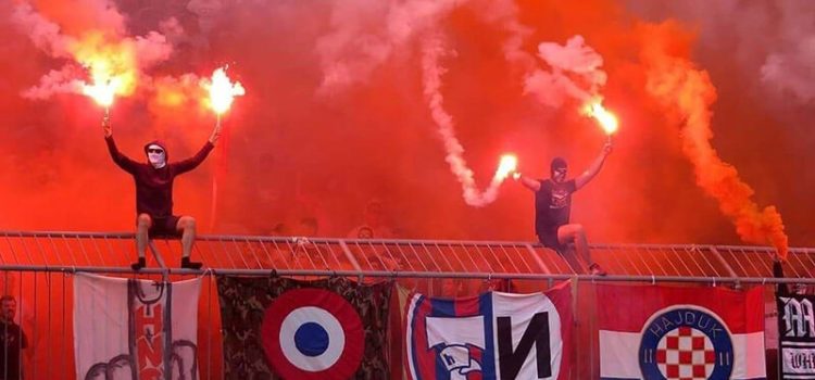 Claques dos No Name Boys, afeta ao Benfica, e do Hajduk Split
