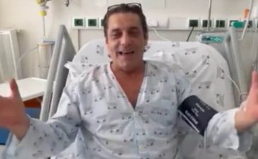 Paulo Futre na cama do hospital após enfarte