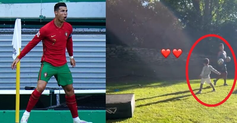 Mateo imita celebração dos golos de Cristiano Ronaldo