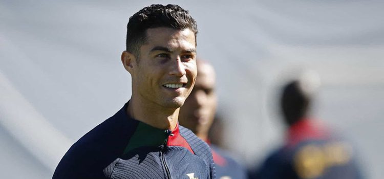 Cristiano Ronaldo no treino antes do Portugal-Espanha, a contar para a Liga das Nações