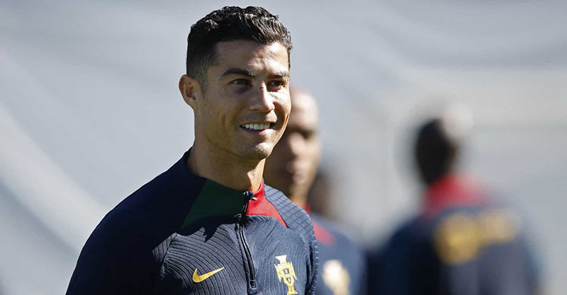 Cristiano Ronaldo no treino antes do Portugal-Espanha, a contar para a Liga das Nações