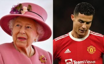 Cristiano Ronaldo e a falecida Rainha Isabel II