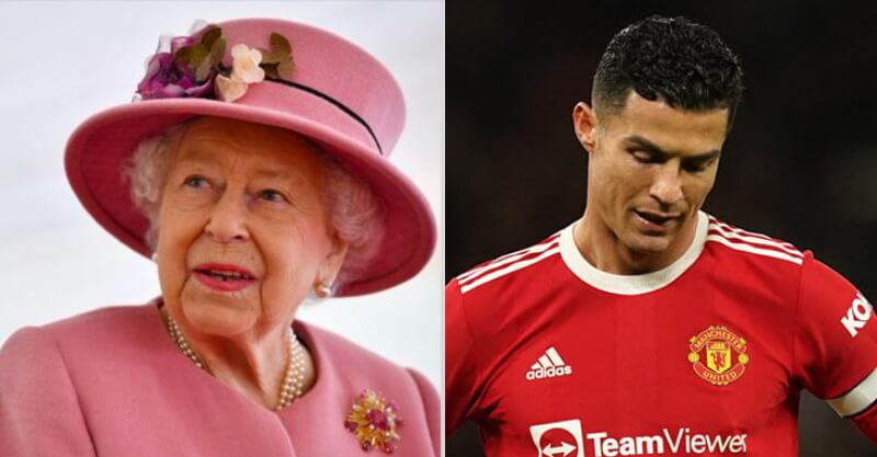 Cristiano Ronaldo e a falecida Rainha Isabel II