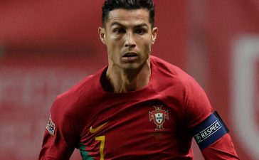 Cristiano Ronaldo em ação no Portugal-Espanha