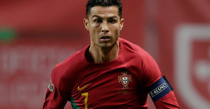 Cristiano Ronaldo em ação no Portugal-Espanha