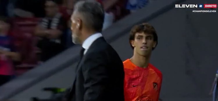 João Félix irritado no Atlético de Madrid-Club Brugge