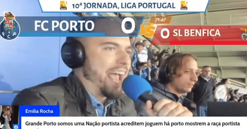 Locutores da Rádio Portuense no FC Porto-Benfica